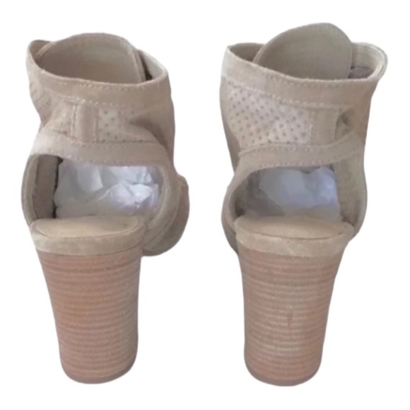 Manas Leather Ankle Boots Sandalo Donna Peep Toe Zipper Chunky Heel Women’s 6.5 - Picture 4 of 7